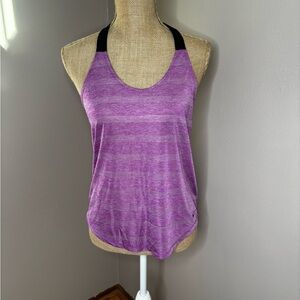 Nike Tank Top Size S Elastika Elevate Striped Dri-Fit Purple/Black Racerback